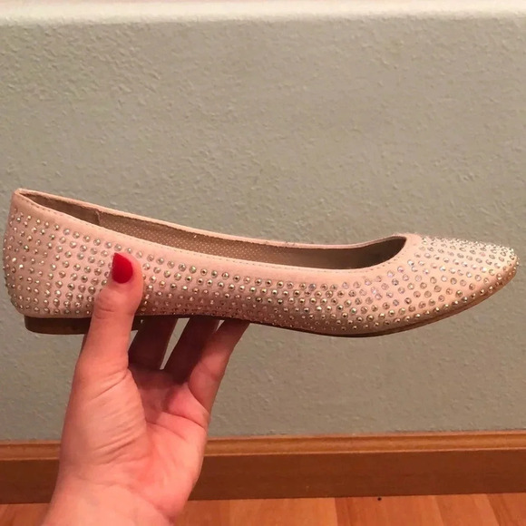 Madden Girl Shoes - Madden Girl Champagne/Crystal Ballet Flats